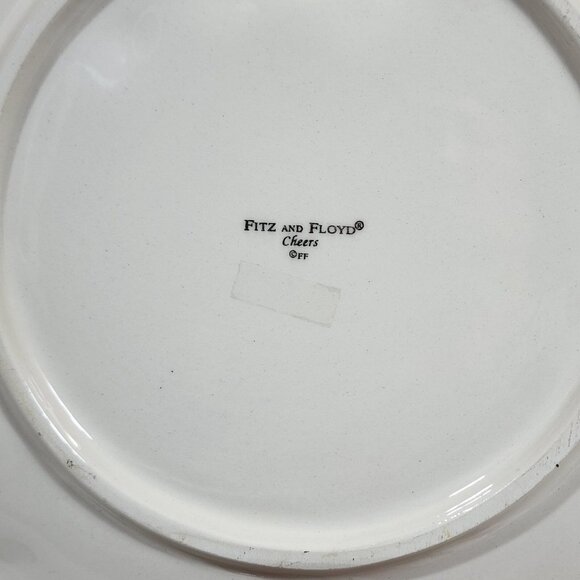 Fitz and Floyd Cheers Snowman Cheese Snack Plate & Candy Cane Spreader Christmas - Picture 5 of 7